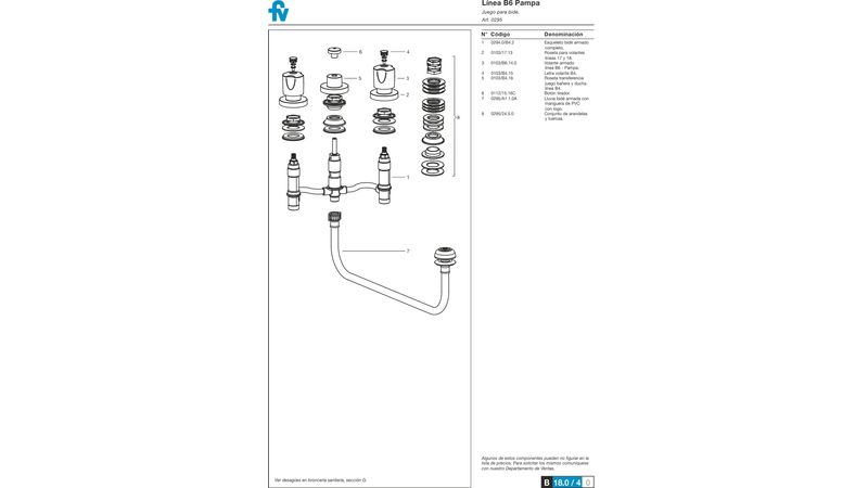 Griferia fv pampa discount bidet