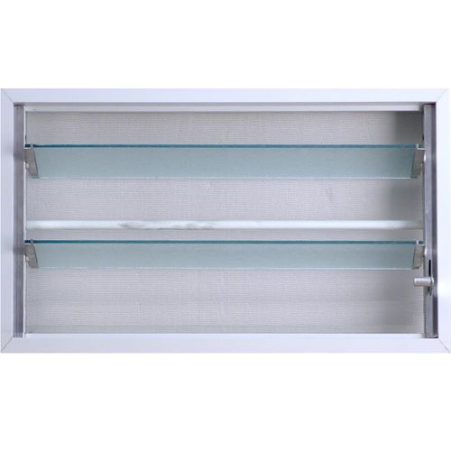 Aireador Aluminio 060x026 Vidrio + Reja + Mosquitero Nexo