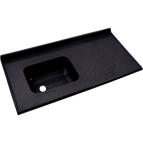 Mesada MS 1,20x60 Bacha Simple Izquierda Negra Durafort