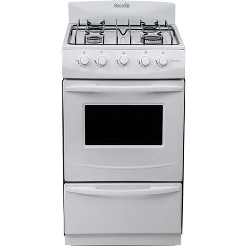 Cocina Gas Envasado 4 Hornallas Blanca Escorial Candor