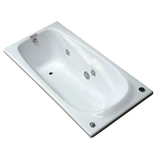 Bañera Hidromasaje Delos 4 Jets 2 Cervicales Blanco Tecnofusión 160x70