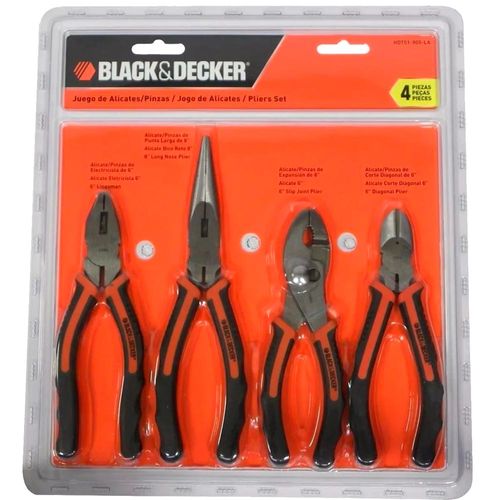 Juego de 4 Pinzas Black+Decker HDT51-905-LA