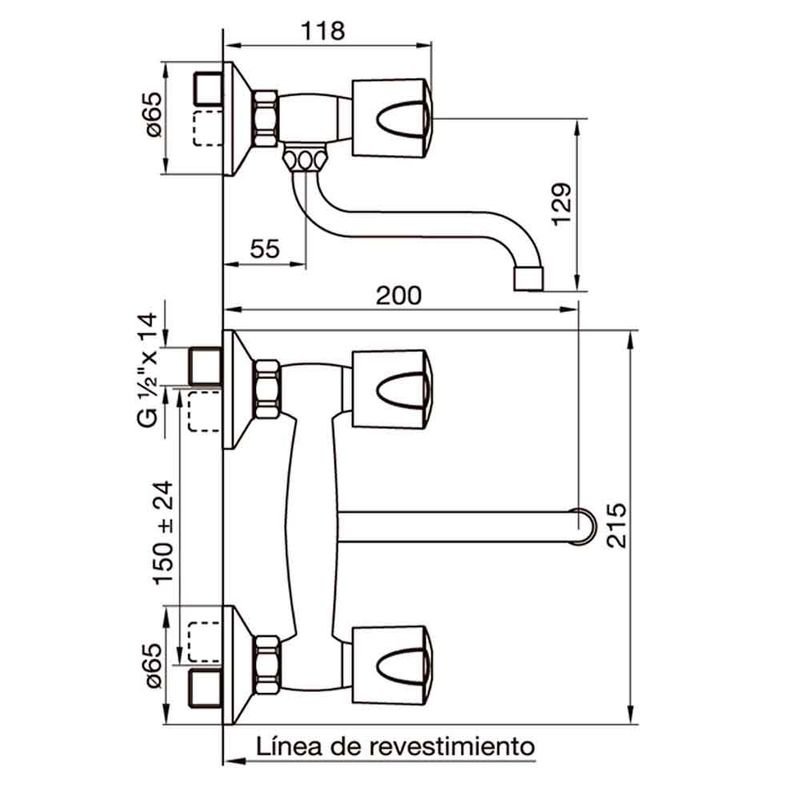 Esquema-Griferia-Cocina-Pared-Pampa-409-B6