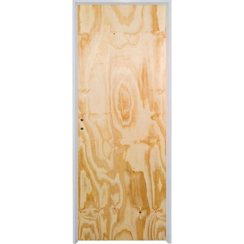 Puerta Placa Pino 080x200 Marco Aluminio Derecha Herfasa