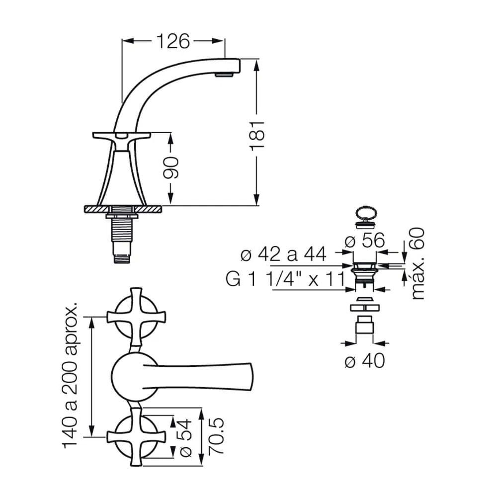 Grifer a Para Lavatorio Fv Alesia Cromo 207 49 Construya