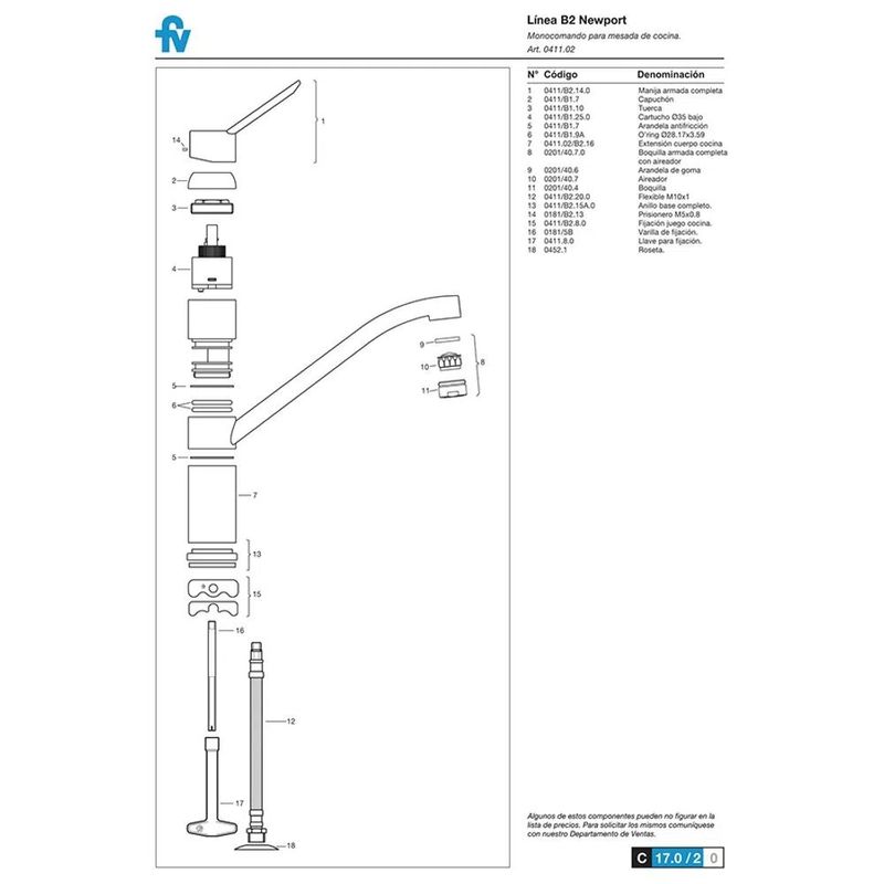 griferia-cocina-monocomando-newport-fv-cromo-41102-despiece