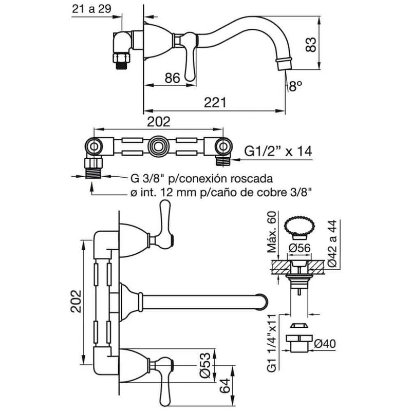 griferia-lavatorio-pared-margot-fv-lever-cr-203-62l-esquema