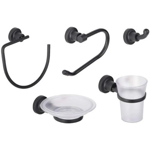 Accesorios para Baño Estalgrif Haifa Black 5 Piezas