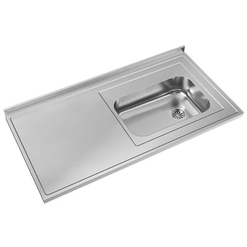 Mesada Acero Johnson 1,20x61 Bacha Simple ZZ52 Derecha