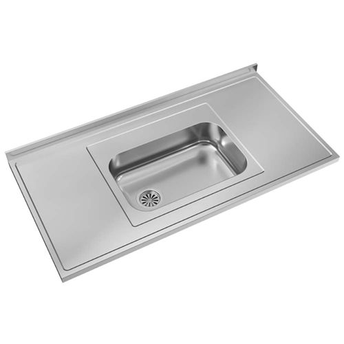 Mesada Acero Johnson 1,20x61 Bacha Simple ZZ52 Centro