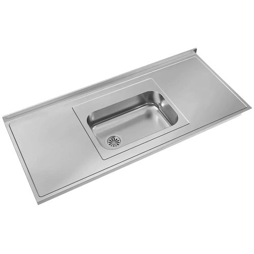 Mesada Acero Johnson 1,40x61 Bacha Simple ZZ52 Centro