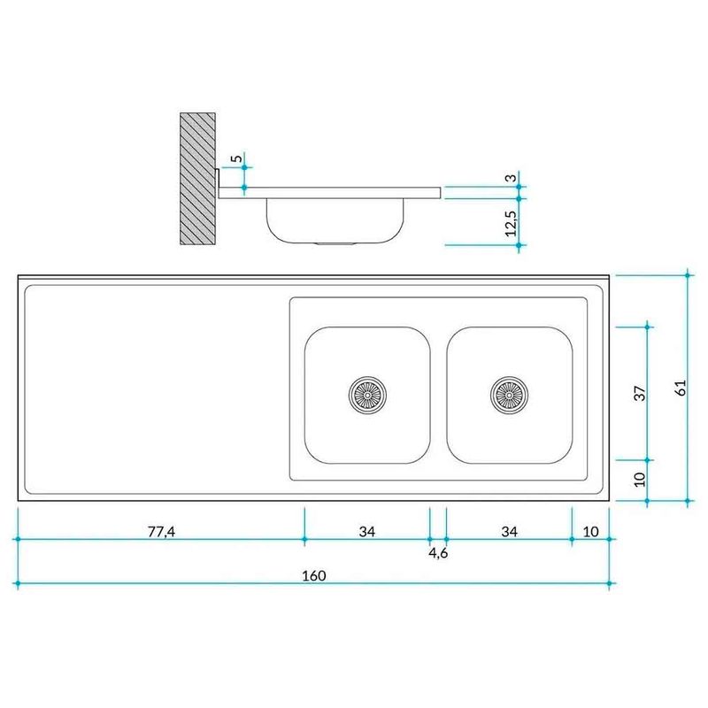 mesada-cocina-bacha-doble-160-derecha-johnson-cc37-esquema