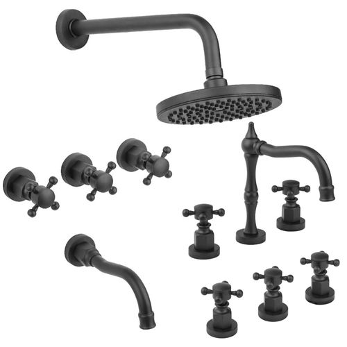 Juego de Griferías para Baño Estalgrif Haaz Vintage Black Mate