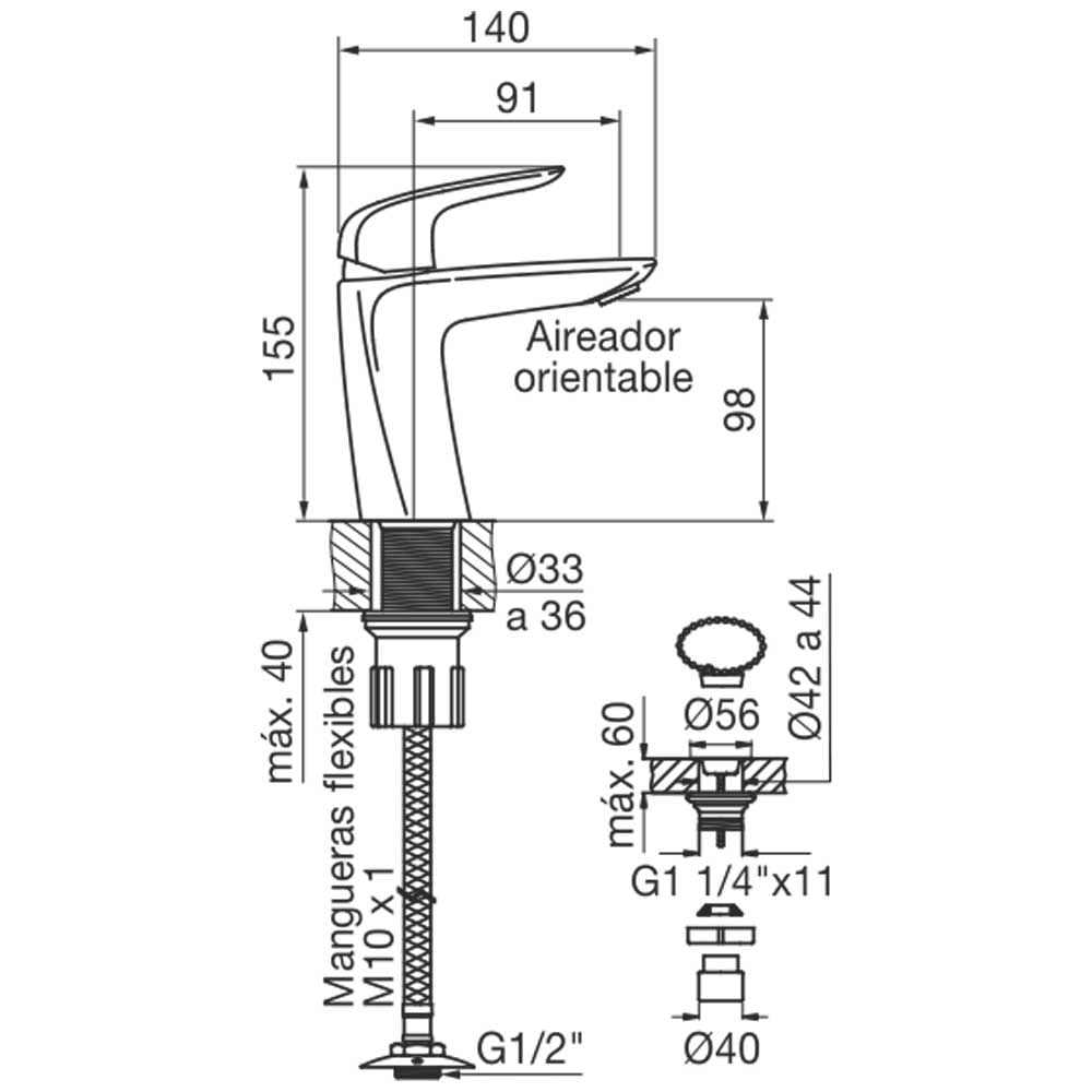 Monocomando outlet epuyen lavatorio