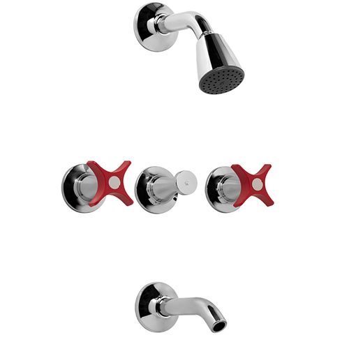 Grifería para Ducha Fv Pétalo Rojo Cromo 103/M3