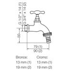 griferia-canilla-manguera-fv-bronce-436-13-esquema
