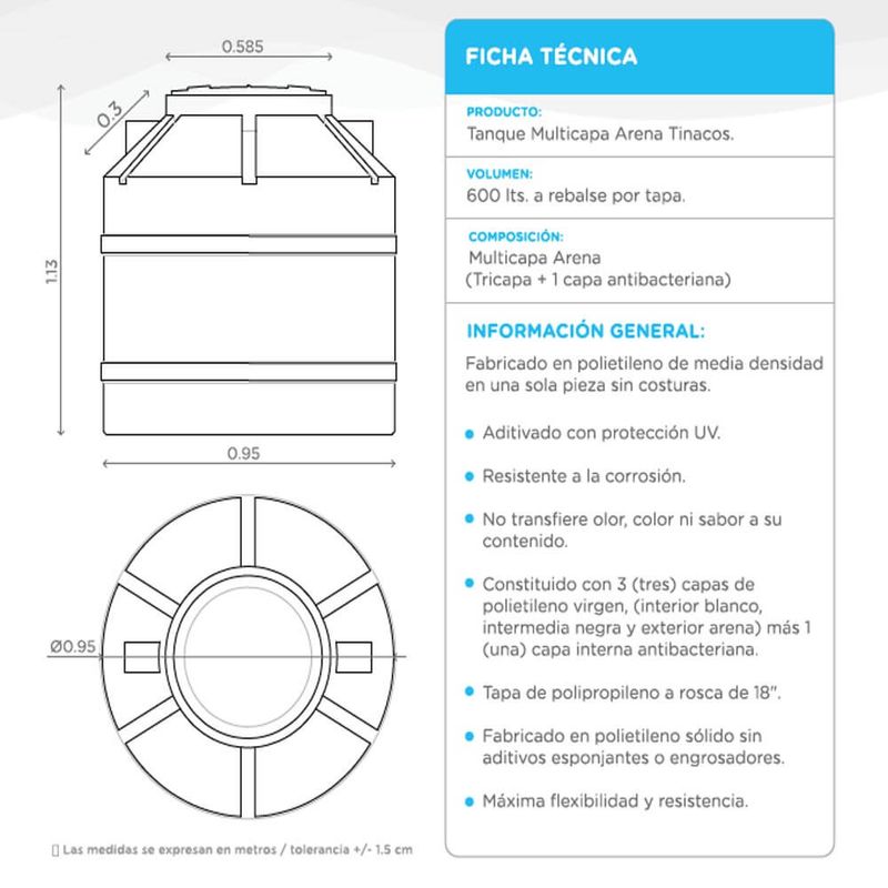 Tanque-Tinacos--de-Agua-Tricapa-600lts-esquema-y-ficha-tecnica