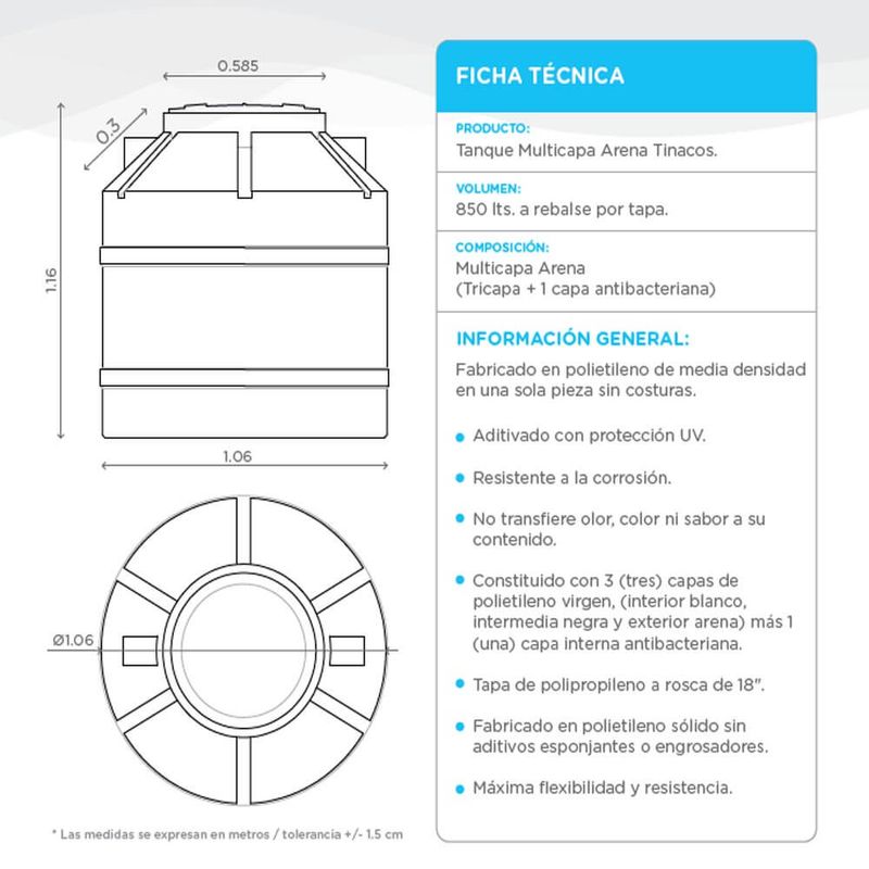 Tanque-Tinacos--de-Agua-Tricapa-850lts-esquema-y-ficha-tecnica