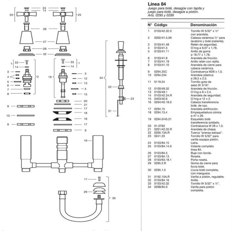Griferia-Bidet-Cromo-Cruz-Fv-Chess-295-84-despiece