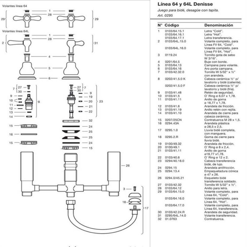 Griferia-Bidet-Cromo-Fv-Denisse-Lever-295-64L-despiece