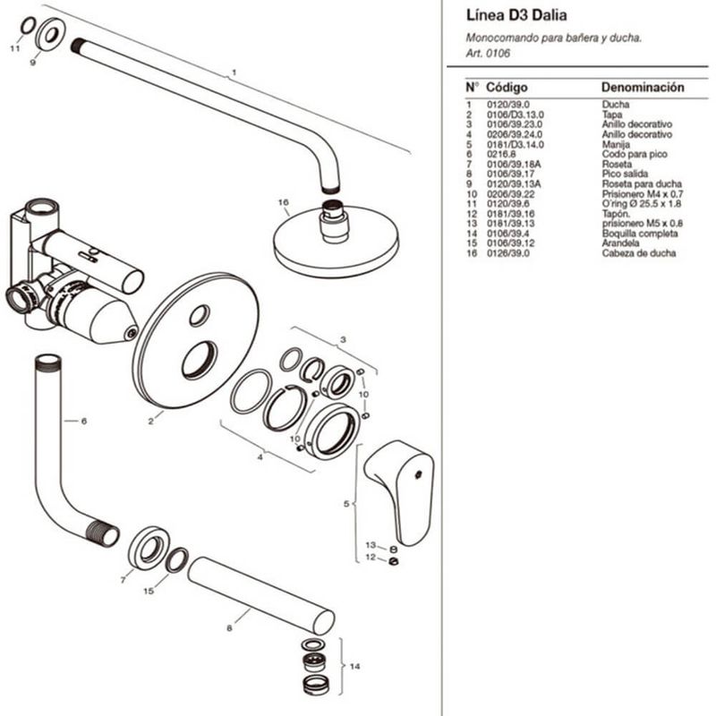 GriferiaDuchaMonocomandoCromoFvDalia106D3