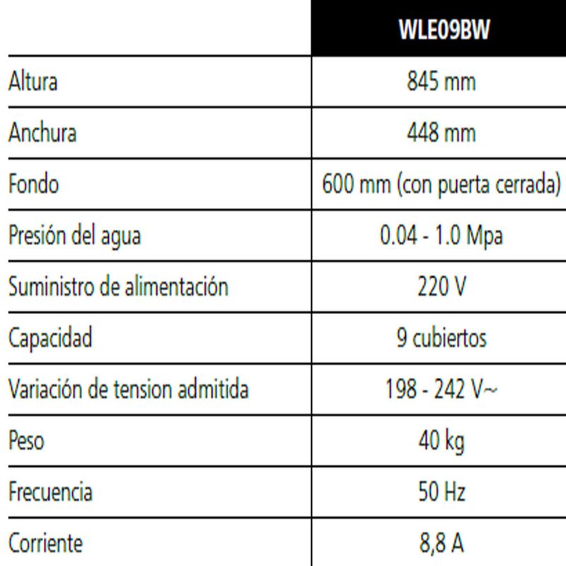 Lavavajillas-Whirlpool-9-Cubiertos-WLE09BW-ficha-tecnica