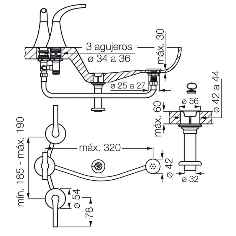 Griferia-Bidet-Niquel-Satinado-Lever-Fv-Alesia-295-49L-esquema