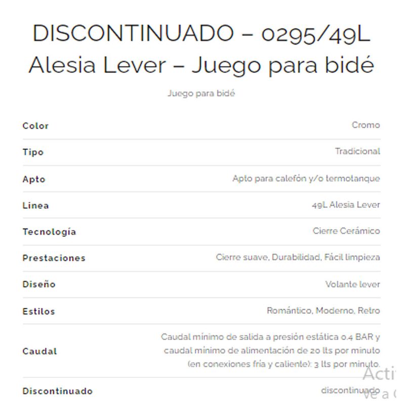 Griferia-Bidet-Niquel-Satinado-Lever-Fv-Alesia-295-49L-especificaciones