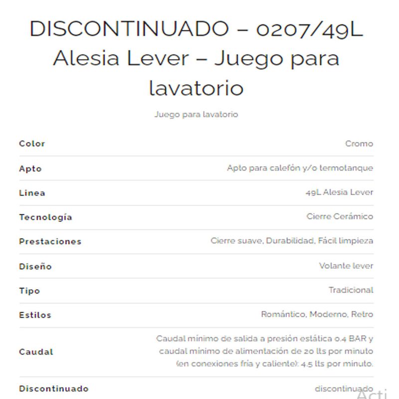 Griferia-Lavatorio-Niquel-Satinado-Lever-Fv-Alesia-207-49L--especificaciones