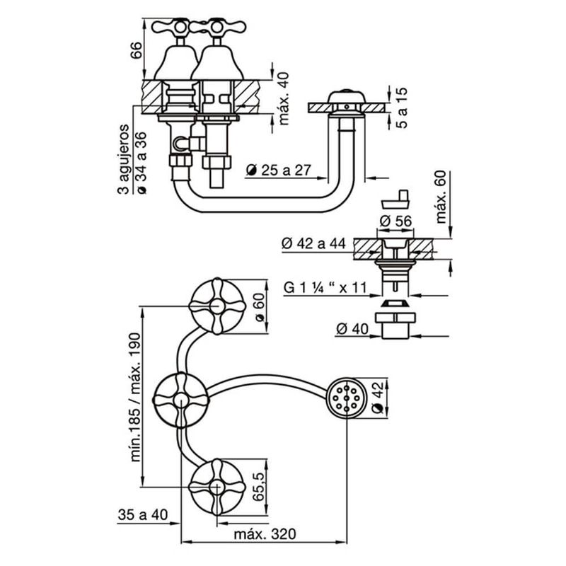 Griferia-para-Bidet-Standar-Cromo-Fv-295-20P-esquema