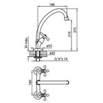 Griferia-de-Cocina-Jhonson-Cromo-Standar-20-Plus-Fv-416-20P-esquema