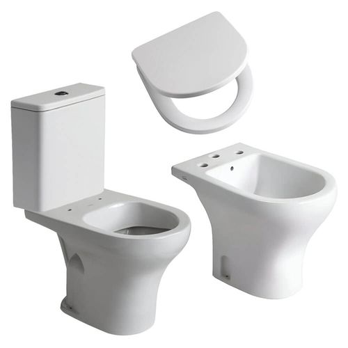Combo Baño Veneto Ferrum Inodoro + Depósito + Bidet + Asiento TTXUS