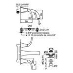 Griferia-de-Lavatorio-Cromo-Pared-Lever-Alesia-Fv-203-49-esquema
