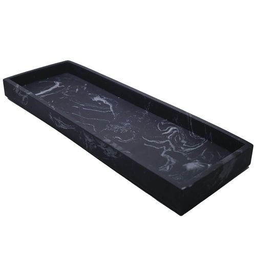Bandeja Resina Símil Mármol Negro Concepto Deco BAN0094