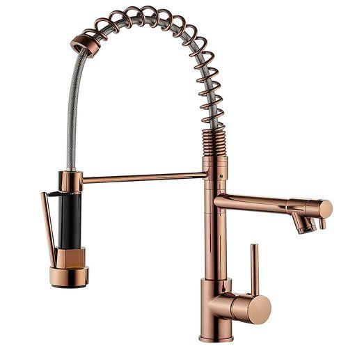 Griferia de Cocina Monocomando Aqualia Calcata Rosa Dorado AQ592711-RD