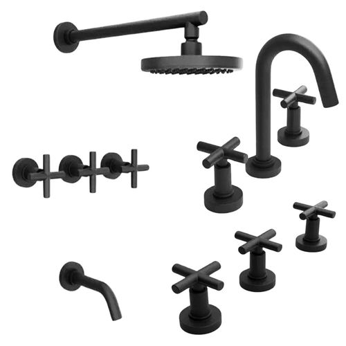 Juego de Griferías Para Baño Estalgrif Maverick Black Advance