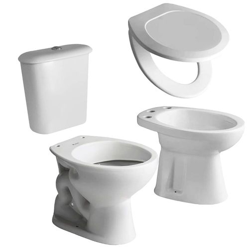 Combo Baño Andina Ferrum Inodoro + Depósito + Bidet + Tapa Asiento Traful