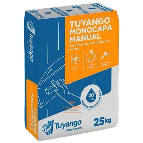 Revoque de Yeso Tuyango 25 Kg Monocapa Manual