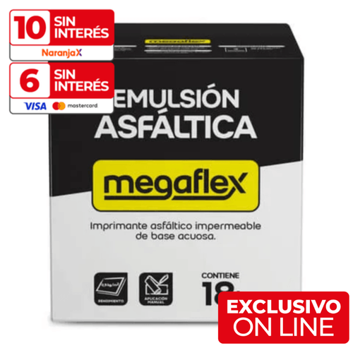 Emulsión Asfáltica Acuosa Megaflex x 18 Kg  en Caja