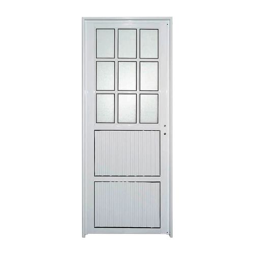 Puerta Aguila Aluminio Blanco 25mm 1/2 Vidrio 76 Izquierda